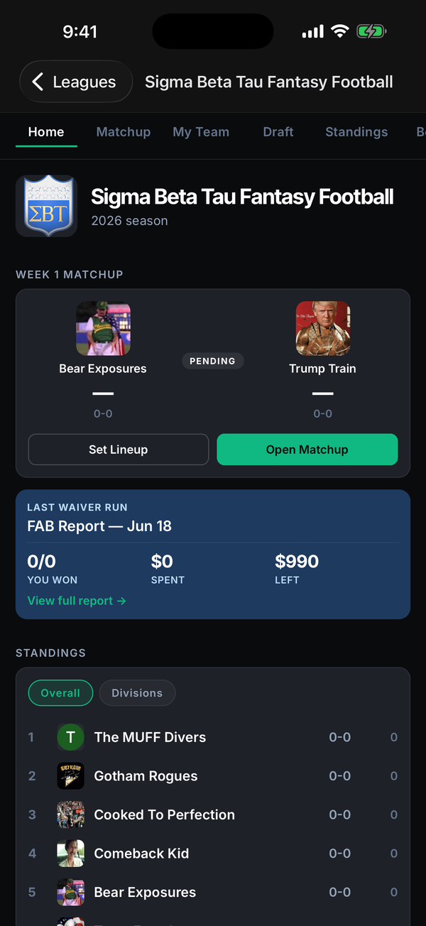 Live football matchup on the League Advantage iOS app